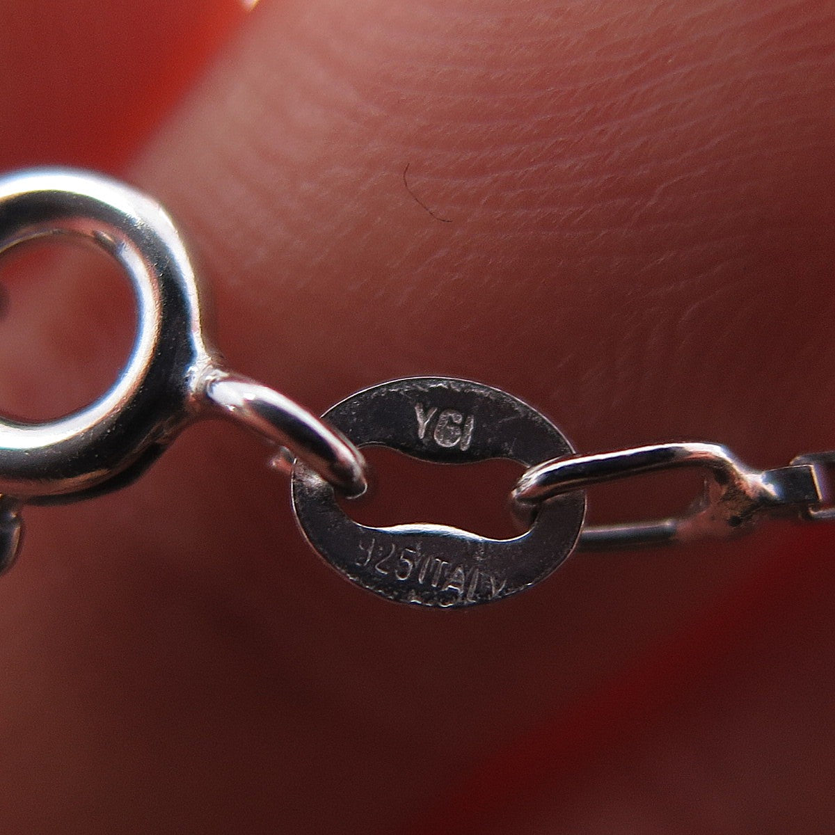 925 Sterling Silver Italy Box Chain Necklace 18"