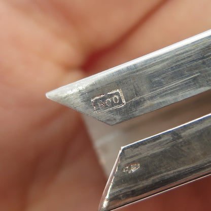800 Silver Antique Art Deco Italy Real Coral Engraved Tube Slide Lipstick Case