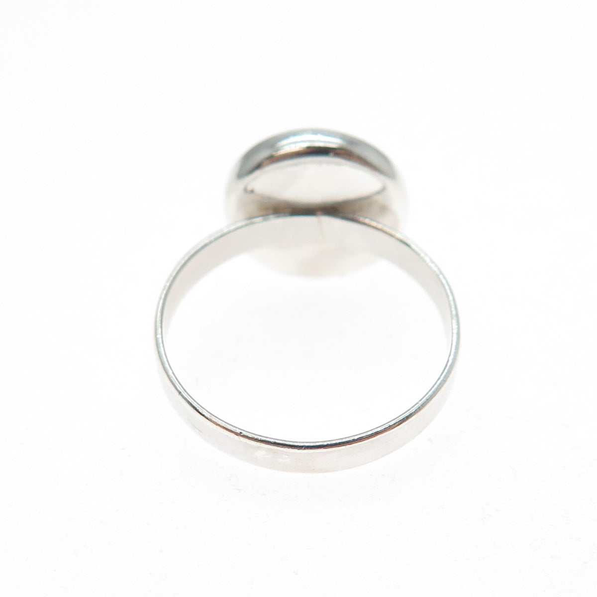 925 Sterling Silver Vintage Black & White Enamel Yin Yang Ring Size 5.25