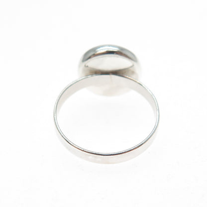 925 Sterling Silver Vintage Black & White Enamel Yin Yang Ring Size 5.25