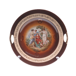 VICTORIA China Czechoslovakia Antique Greek Scene Hand Painted Porcelain Plate