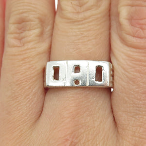 925 Sterling Silver Vintage "DAD" Ring Size 8.25