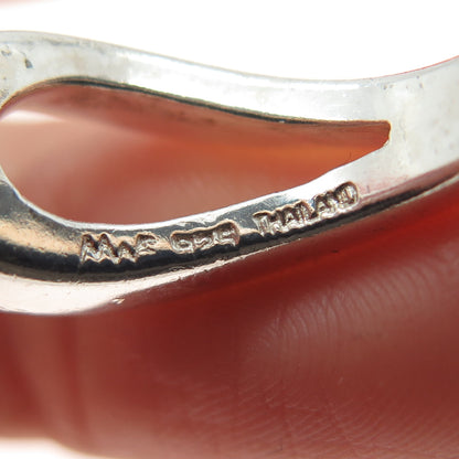 925 Sterling Silver Vintage Modernist Overlap Ring Size 7.25