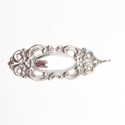 925 Sterling Silver Vintage Fleur de Lis Floral Charm Pendant