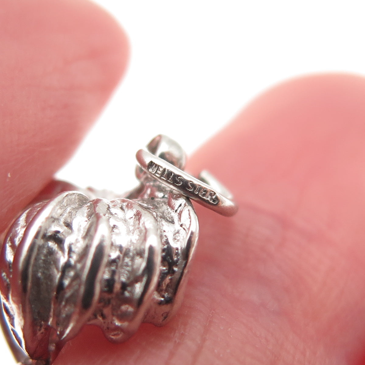 WELLS 925 Sterling Silver Vintage Palm Tree 3D Mini Charm Pendant