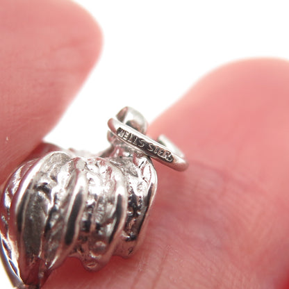 WELLS 925 Sterling Silver Vintage Palm Tree 3D Mini Charm Pendant