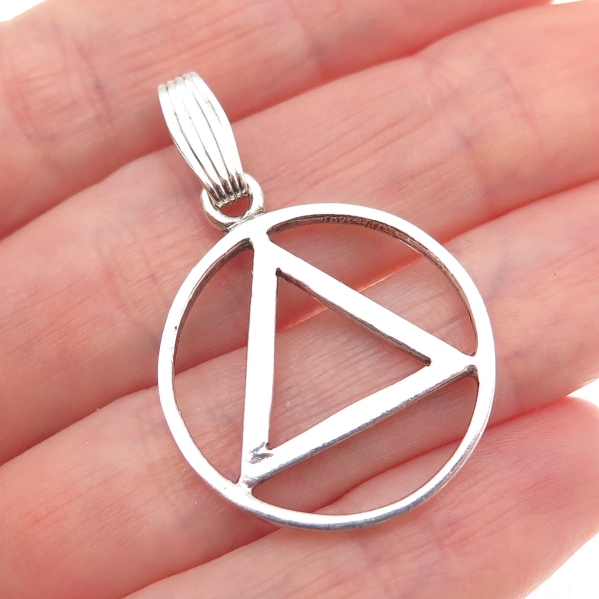 CB Stark 925 Sterling Silver Vintage Alcoholics Anonymous Charm Pendant