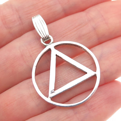 CB Stark 925 Sterling Silver Vintage Alcoholics Anonymous Charm Pendant