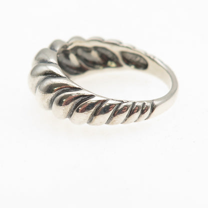 Carolyn Pollack Sterling Silver Vintage Modernist Ribbed Oxidized Ring Size 9