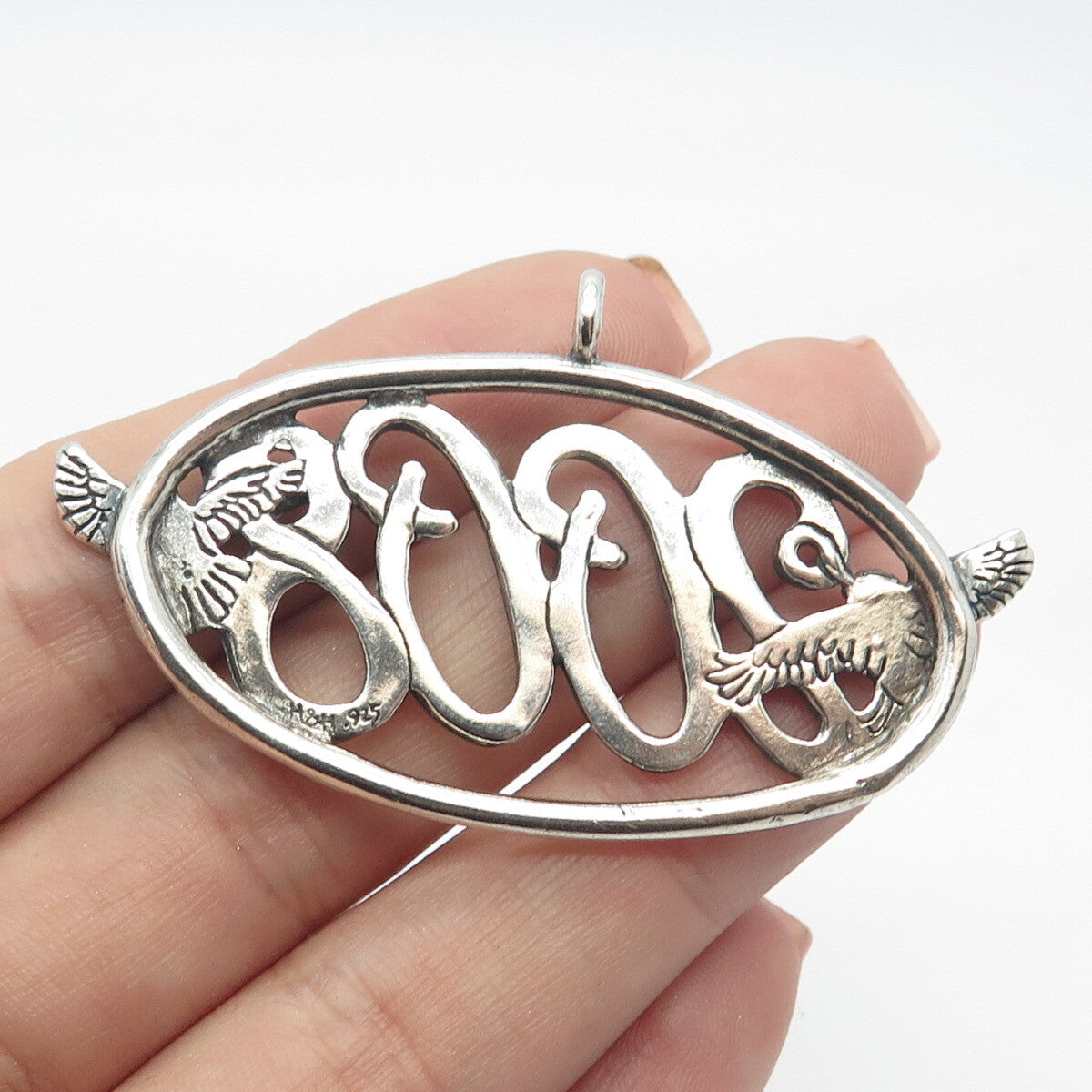 925 Sterling Silver Vintage "2008" Hummingbird Bird Christmas Tree Ornament