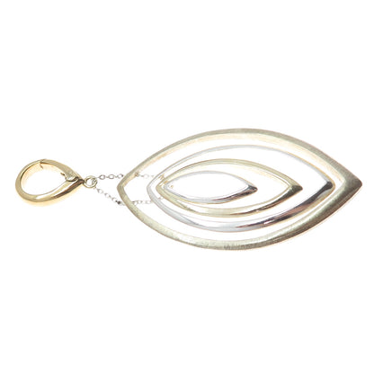 CAROLEE 925 Sterling Silver Gold Plated Vintage Modernist Petal Pendant