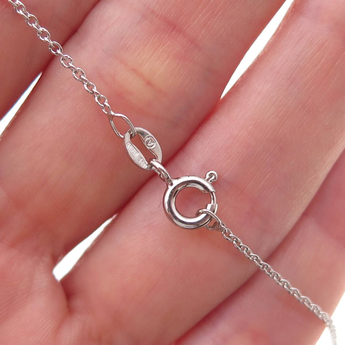 925 Sterling Silver Real Round-Cut Diamond Dolphin Cable Chain Necklace 18"