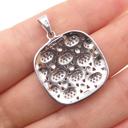925 Sterling Silver Round-Cut C Z Modernist Charm Pendant