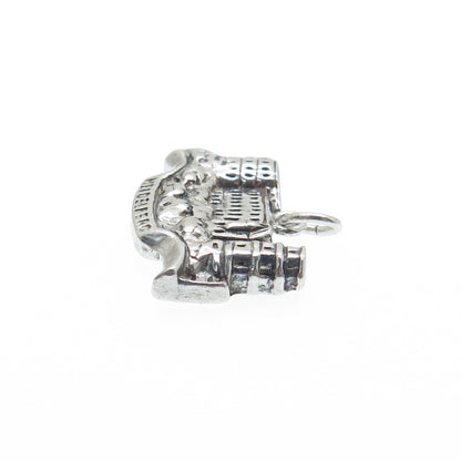 835 Silver Vintage Heidelberg Germany Oxidized Minimalist Charm Pendant