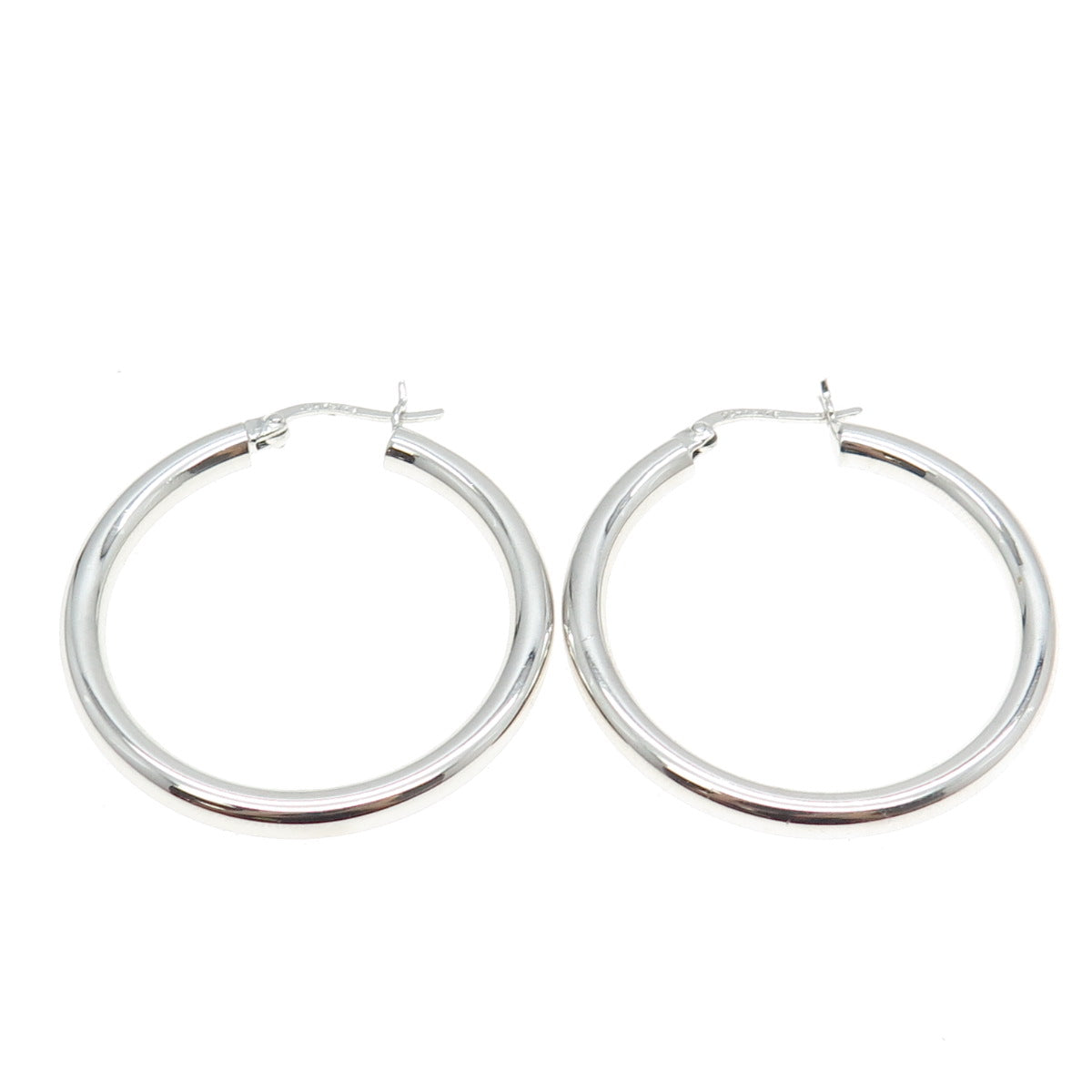 925 Sterling Silver Tube Hoop Earrings