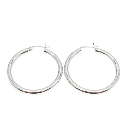 925 Sterling Silver Tube Hoop Earrings