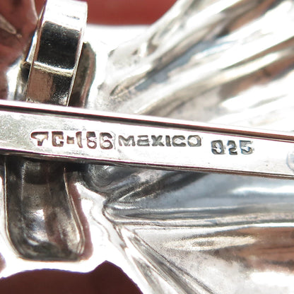 925 Sterling Silver 2-Tone Vintage Mexico Puffy Bow Pin Brooch