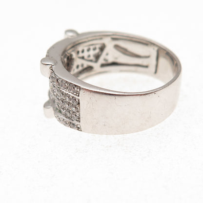 925 Sterling Silver Round-Cut C Z Sparkle Ring Size 7.25