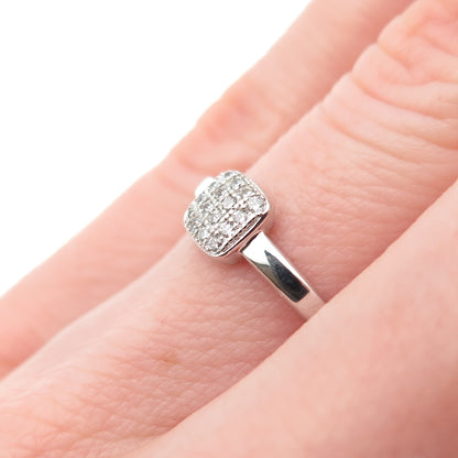 925 Sterling Silver Round-Cut C Z Engagement Ring Size 6