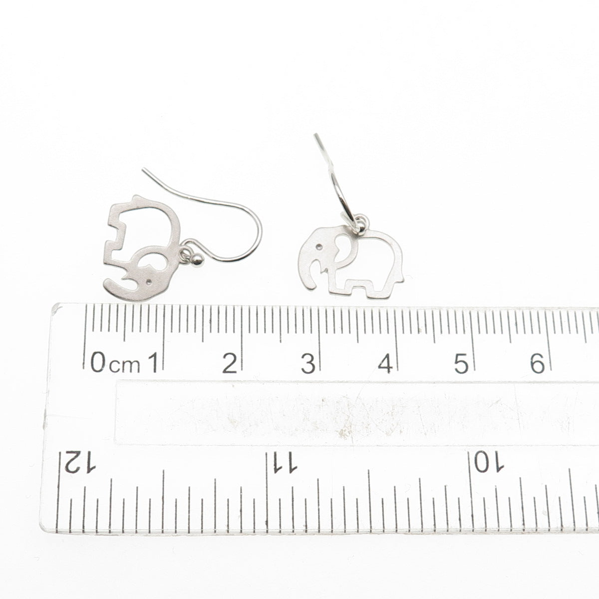 925 Sterling Silver Elephant Dangle Earrings