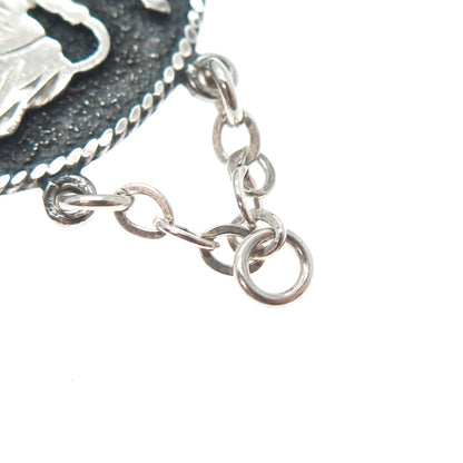 900 Silver Vintage Mosque Allah Muslim Panel Link Bracelet 7" (missing clasp)