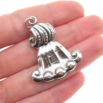 Wallace 925 Sterling Silver Vintage Romance of the Sea Oxidized Charm Pendant