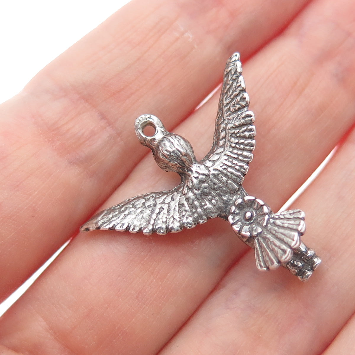 Old Pawn Sterling Silver Vintage Southwestern Indian Bird Dancer Mini Pendant
