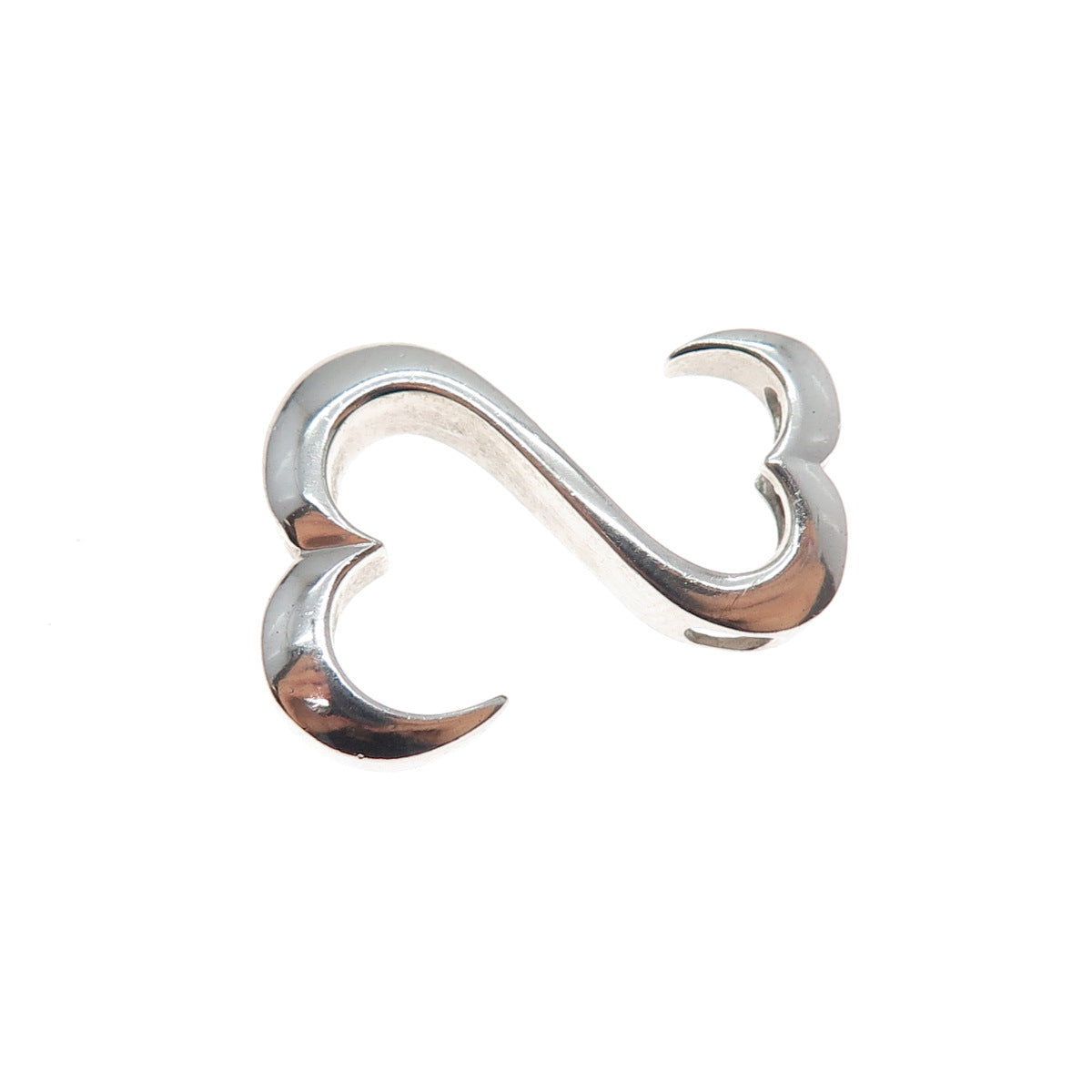 925 Sterling Silver Open Heart Slide Charm Pendant