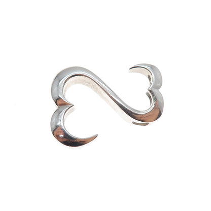 925 Sterling Silver Open Heart Slide Charm Pendant