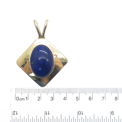 ROBERT & TERESA NILSSON 925 Sterling Silver Gold Plated Vintage Lapis Pendant