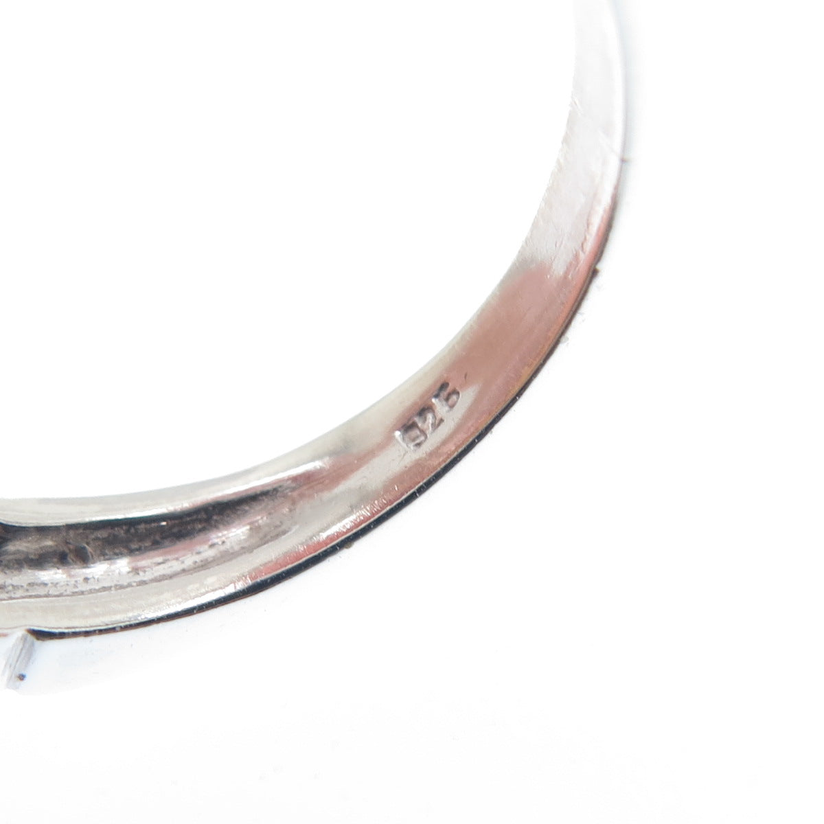 925 Sterling Silver Real Round-Cut White Topaz Emerald-Cut Sapphire Ring Size 8