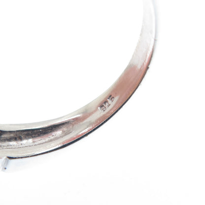 925 Sterling Silver Real Round-Cut White Topaz Emerald-Cut Sapphire Ring Size 8