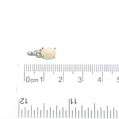 RJ GRAZIANO 925 Sterling Silver Real Diamond Accent & Opal Minimalist Pendant