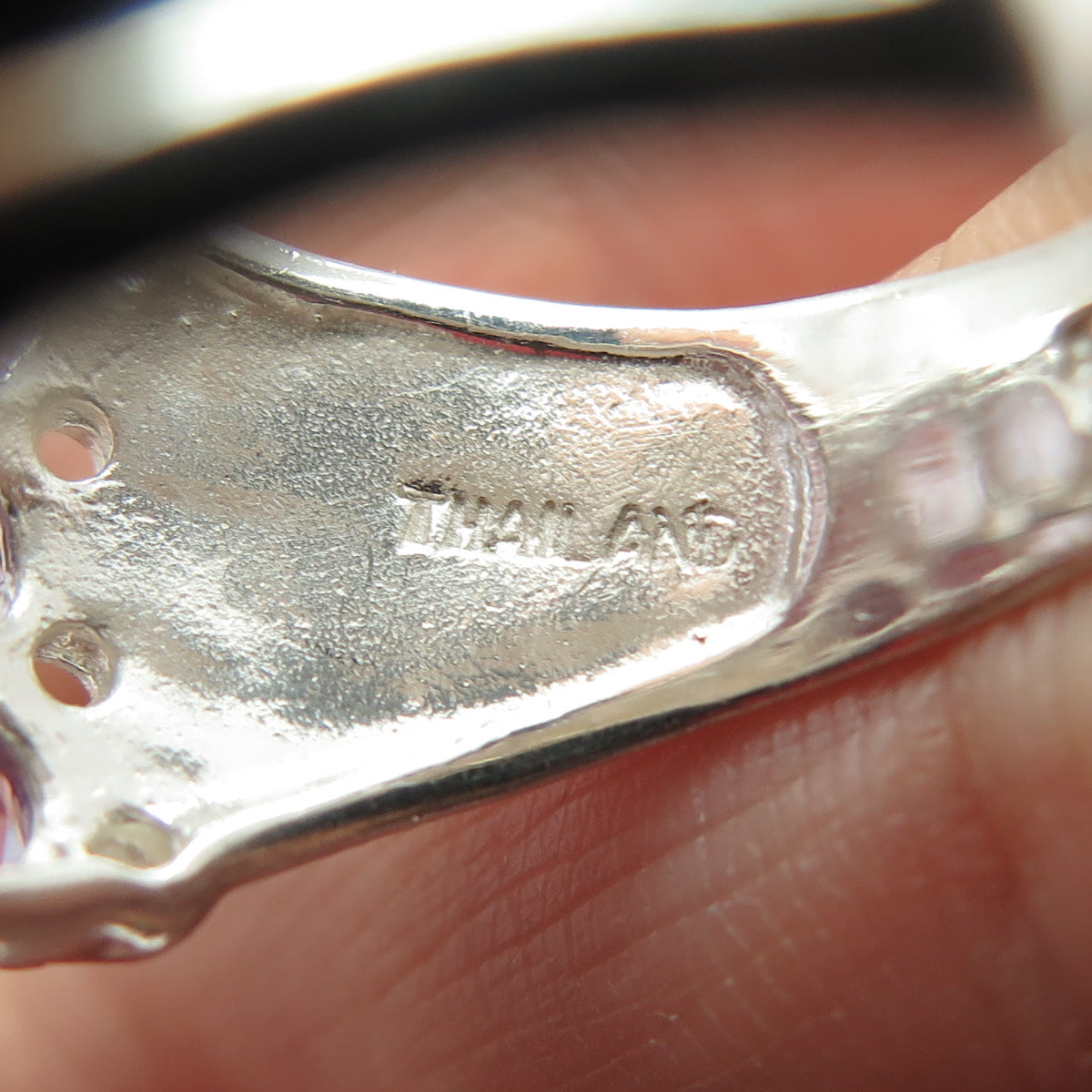 925 Sterling Silver Real Amethyst Gemstone Minimalist Ring Size 9