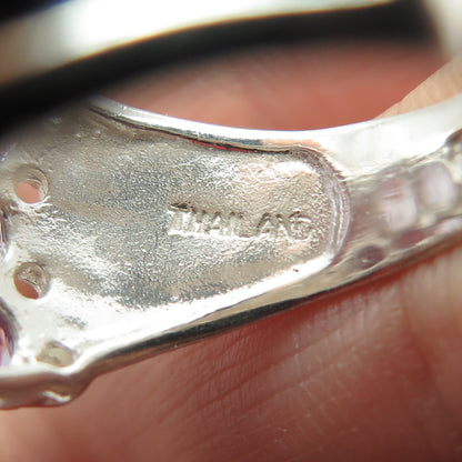 925 Sterling Silver Real Amethyst Gemstone Minimalist Ring Size 9