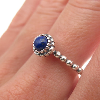 Pandora 925 Sterling Silver Real Lapis September Birthstone Ring Size 9