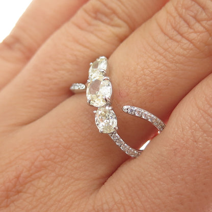 BOMB PARTY 925 Sterling Silver Canary & White C Z Ring Size 8.5