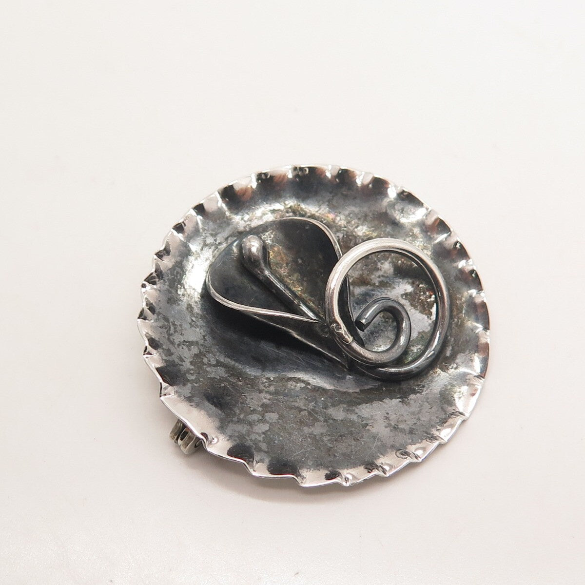 925 Sterling Silver Vintage Lily Floral Pin Brooch