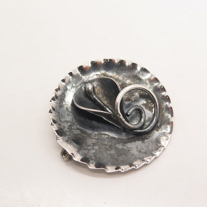 925 Sterling Silver Vintage Lily Floral Pin Brooch