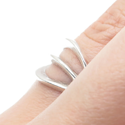 925 Sterling Silver Vintage Mexico Modernist Ring Size 7.75