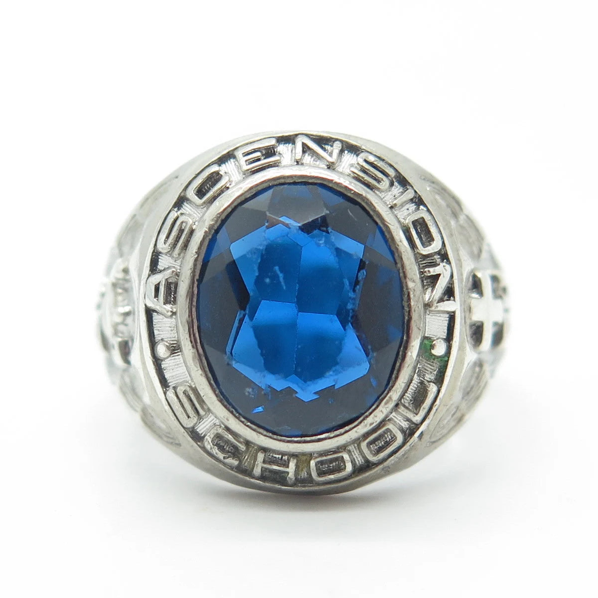 925 Sterling Silver Vintage S.K&F 1969 Ascension Catholic School Ring Size 9.5