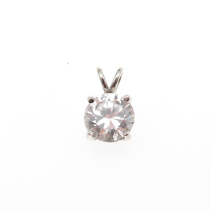 925 Sterling Silver Round-Cut C Z Mini Charm Pendant