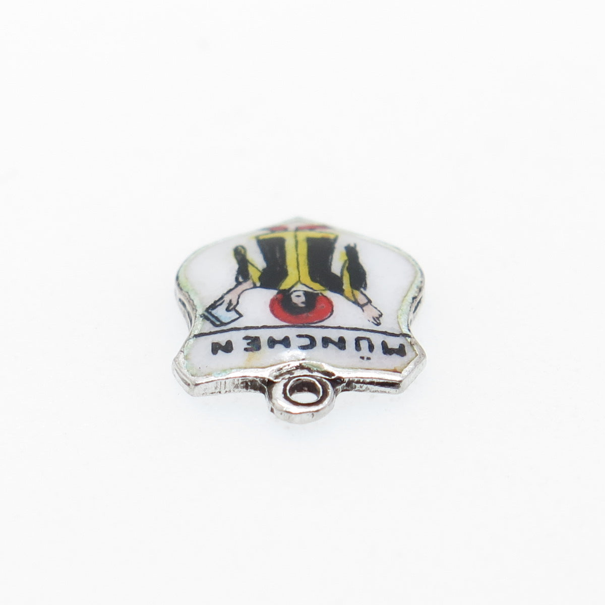 925 Sterling Silver Vintage Enamel Munich Coat of Arms Minimalist Charm Pendant
