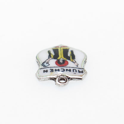 925 Sterling Silver Vintage Enamel Munich Coat of Arms Minimalist Charm Pendant