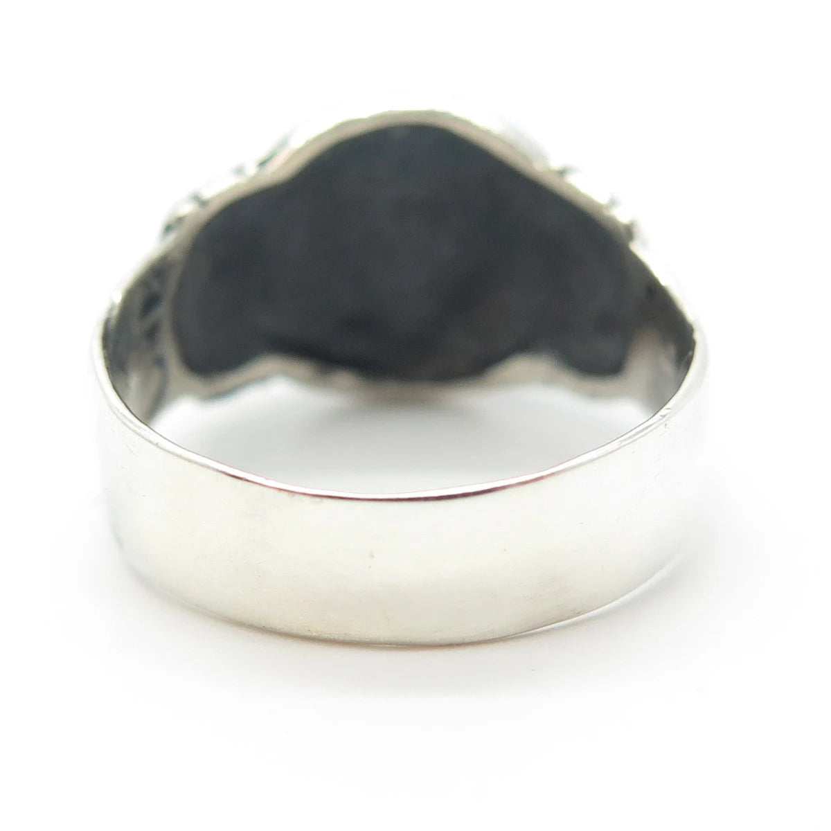 925 Sterling Silver Vintage Ribbed Ring Size 9.5