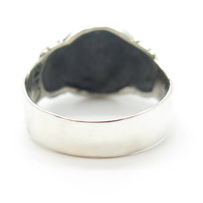 925 Sterling Silver Vintage Ribbed Ring Size 9.5