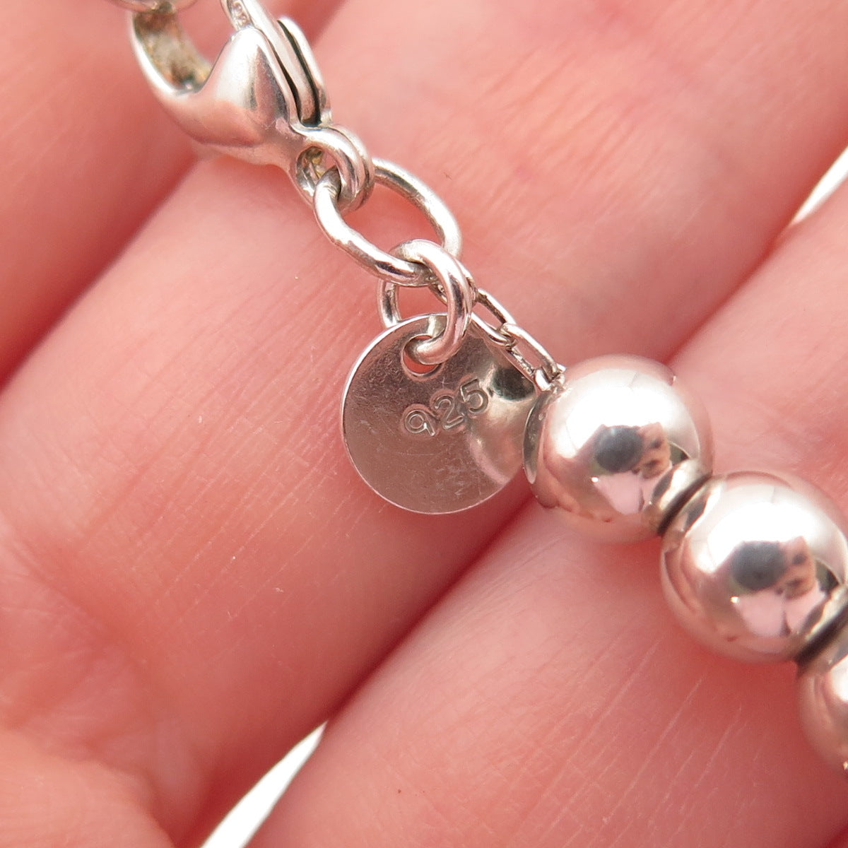 TIFFANY & CO. 925 Sterling Vintage HardWear Graduated Ball Chain Necklace 16"