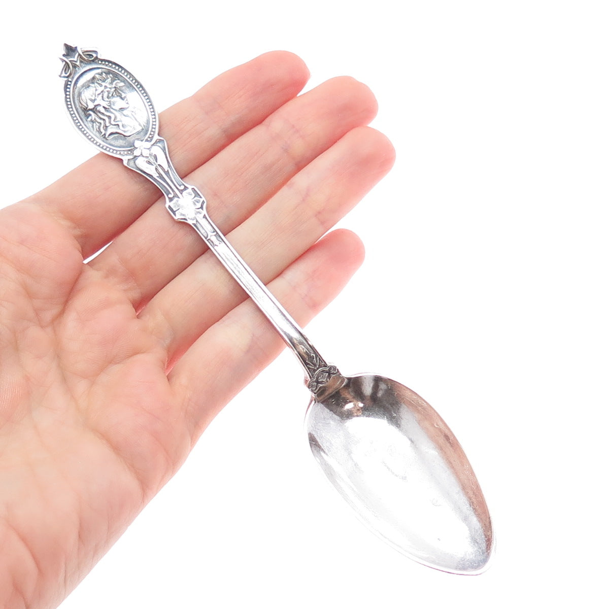 HORCHKISS & SCHREUDER 925 Sterling Silver Antique 1867 Medallion Coffee Spoon