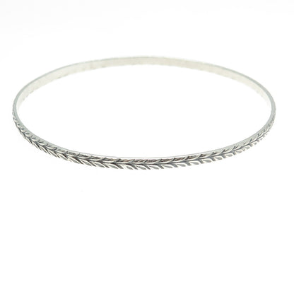 BEAU 925 Sterling Silver Vintage Engraved Bangle Bracelet 8"