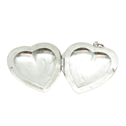 925 Sterling Silver Vintage Engraved Heart Locket Pendant